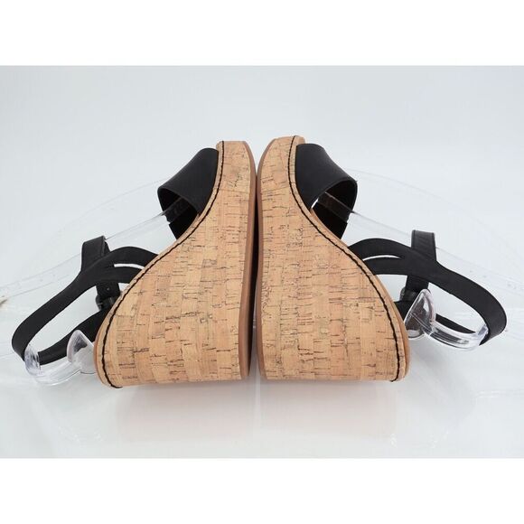 Born BOC Corrie Platform Wedge Sandals Womens Size 11 M Black Vegan Buckle Shoes - Picture 7 of 11